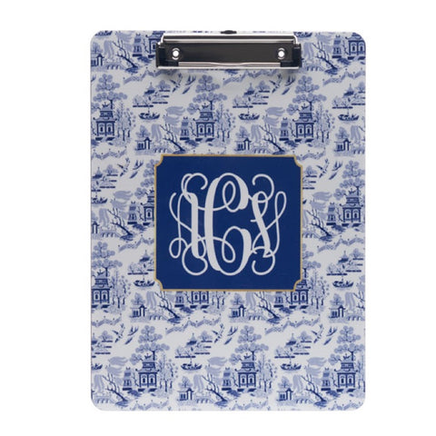 Monogrammed Chinoiserie Clipboard  