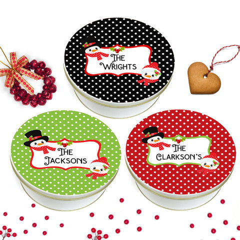 Chrismtas Polka Dot Cookie Tin