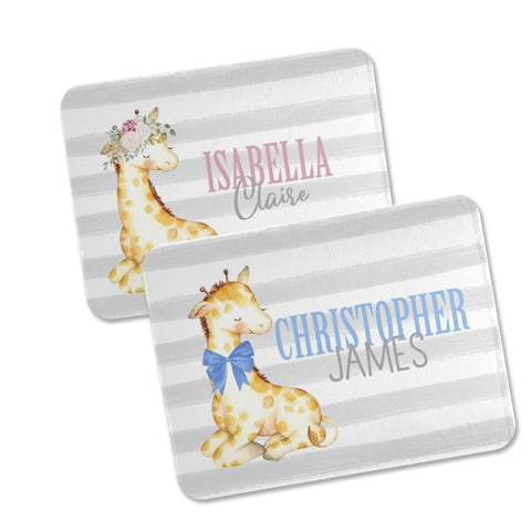 Personalized Baby Giraffe Blanket
