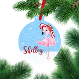 Christmas Flamingo Personalized Ornament