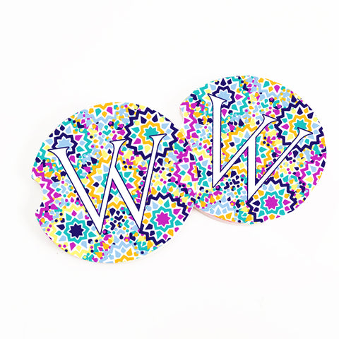 Colorful confetti Personalized Car Coasters