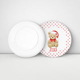 Personalized Christmas Bear Plate