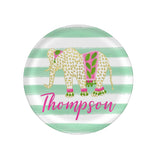 Personalized Watercolor Elephant Plate