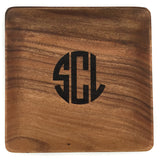 Monogrammed Acacia Wood Plates