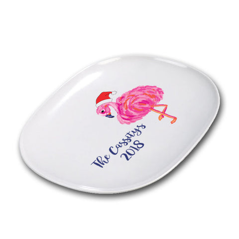 Personalized Christmas Flamingo Platter