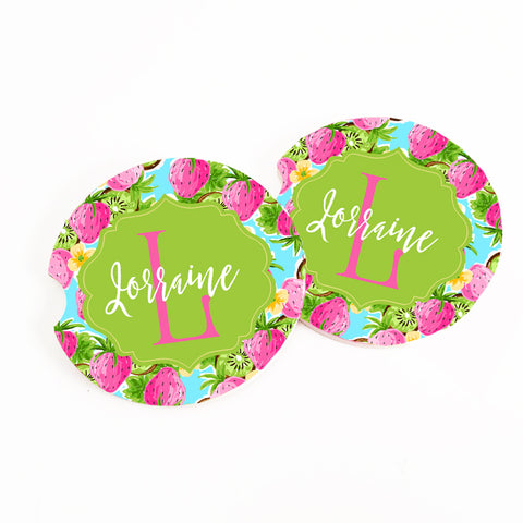 Personalized Car Coasters Preppy