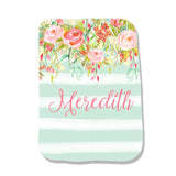 Personalized Floral Burp Pad