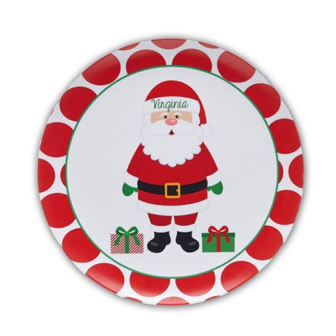 Personalized Kids Santa Christmas Plate  