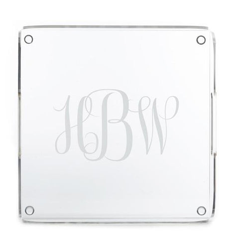 Monogram Square Acrylic Serving Tray