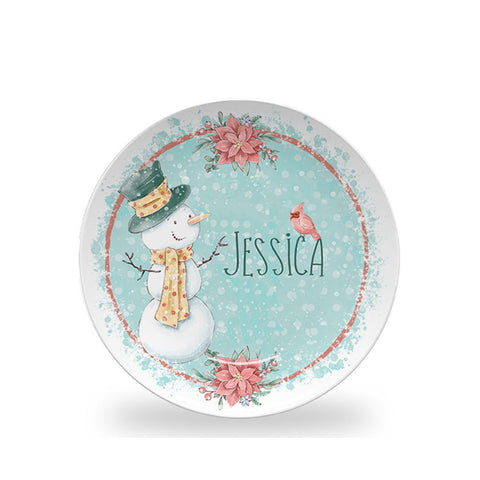 Personalized Snowman Plate