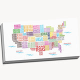 Colorful United States Map Canvas Wall Art  