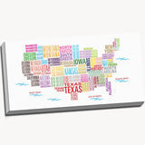 Colorful United States Map Canvas Wall Art
