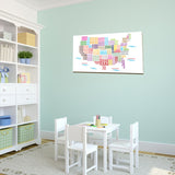 Colorful United States Map Canvas Wall Art