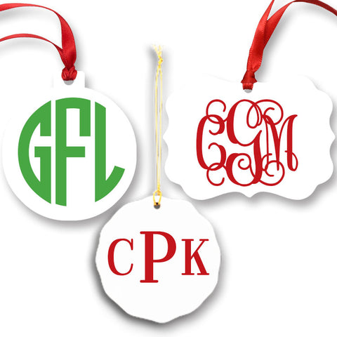 Monogrammed Christmas Ornaments