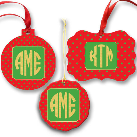 Monogrammed Gold Ornament  