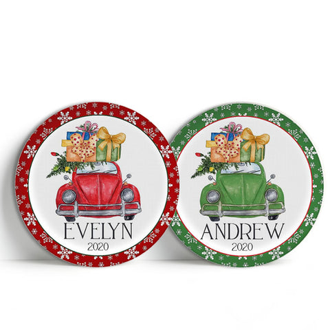 Christmas VW Beetle Plate