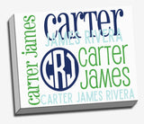 Personalized Name & Monogram Canvas Wall Art