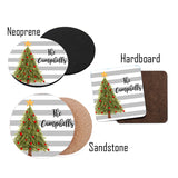 Personalized Christmas Tree Coaster Set