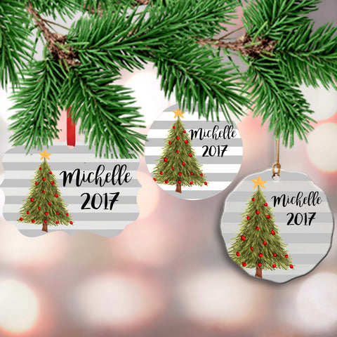 Personalized Watercolor Ornament