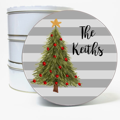 Personalized Christmas Tree Cookie Tin