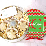 Personalized Christmas Chevron Pattern Cookie Container