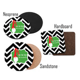Personalized Santa Beverage Coasters