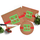 Personalized Christmas Chevron Cutting Board