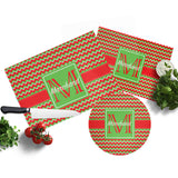 Personalized Christmas Chevron Cutting Board  