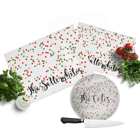 Personalized Christmas Glitter Cutting Board  