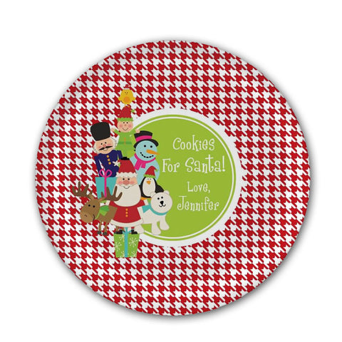 Personalized Santa & Friends Melamine Plate  