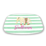 Personalized Elephant Stripe Platter