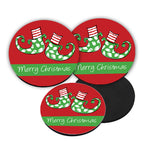 Personalized Elf Feet Christmas Coasters