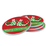 Personalized Elf Feet Christmas Coasters
