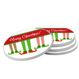 Personalized Elf Christmas Coasters 