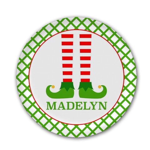 Personalized Elf Christmas Plate