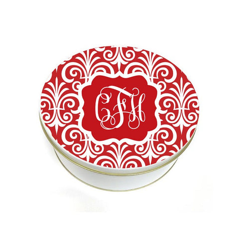 Monogrammed Fleur De Lis Christmas Tin