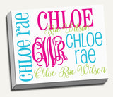 Personalized Name & Monogram Canvas Wall Art