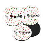 Personalized Glitter Christmas Coasters