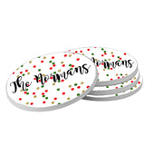 Personalized Glitter Christmas Coasters