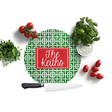 Personalized Christmas Cutting Board  Greek Key