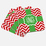 Monogram Red & Green Christmas Coaster