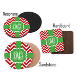 Monogram Christmas Coaster Set