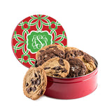 Monogrammed Green & Red Cookie Tin