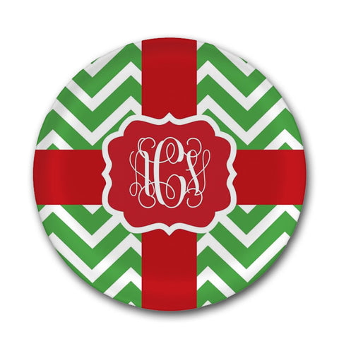 Monogrammed Melamine Christmas Plate