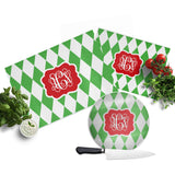 Monogram Christmas Cutting Board  Harlequin