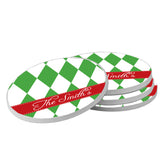 Personalized Christmas Harlequin Coasters