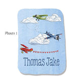 Personalized Airplane Burp Pad