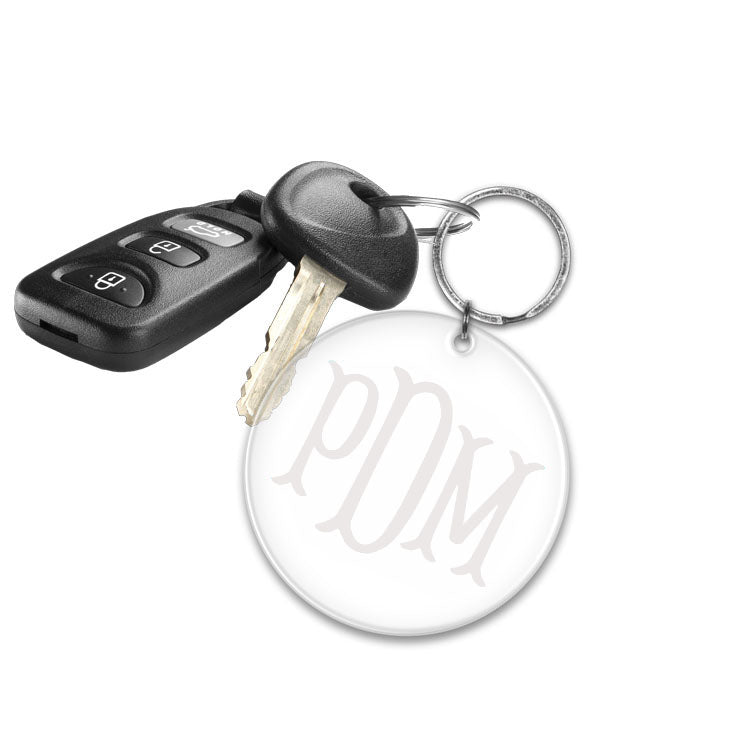 Circle Monogram Keychain, Acrylic Keychain, Personalized Key