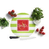 Personalized Christmas Glass Cutting Board
