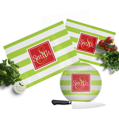 Personalized Christmas Glass Cutting Board